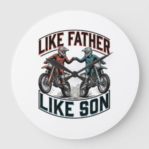 Lika Far Lika Son Motocross Vintage Vector T-Shirt Stor Klocka