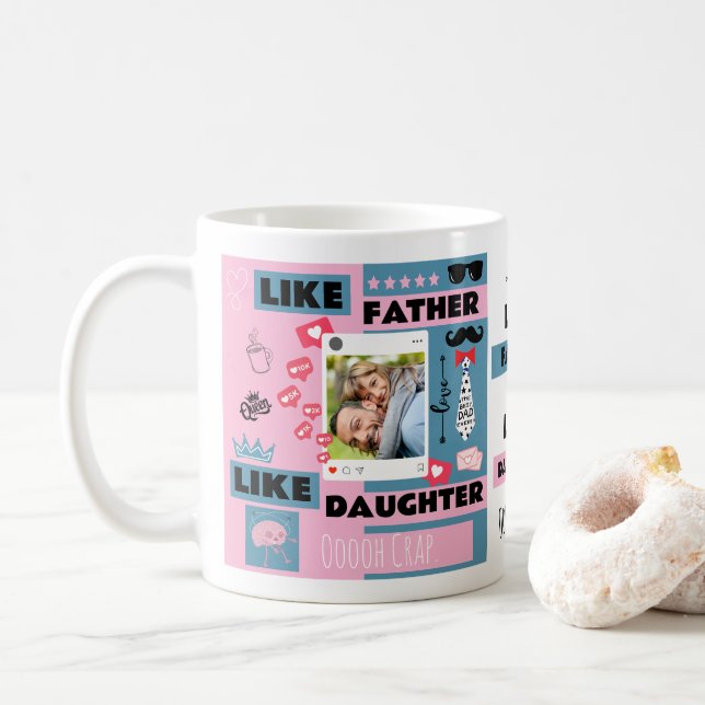 Lika far och dotter, Oj så rolig foto  Kaffemugg (Med munk)
