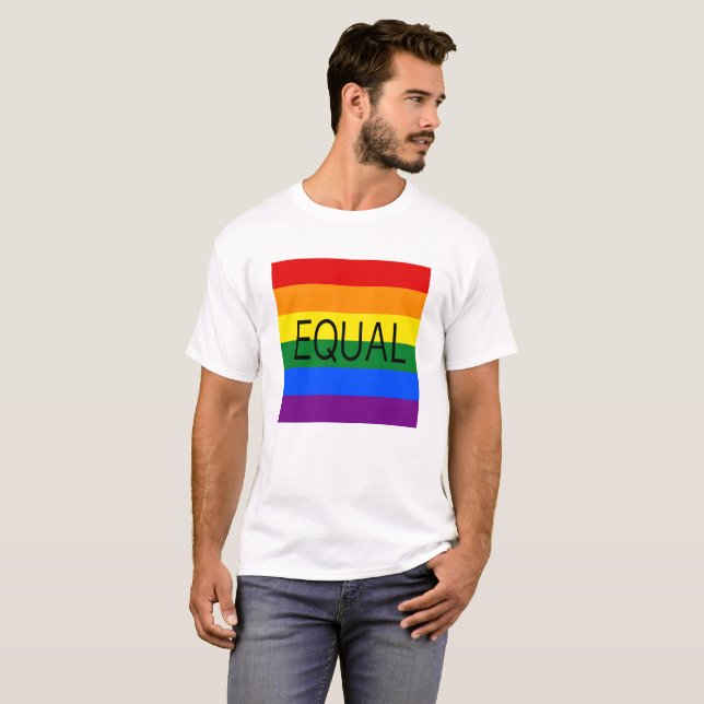 Lika HBTQ-flagga T Shirt (Hel framsida)
