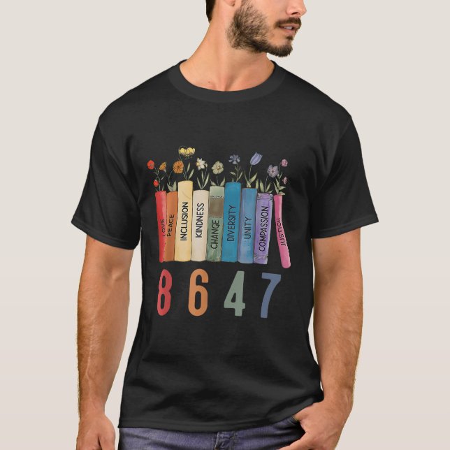 Lika Höger Bok blomma 8647 Trump Feministiska kvin T Shirt (Framsida)