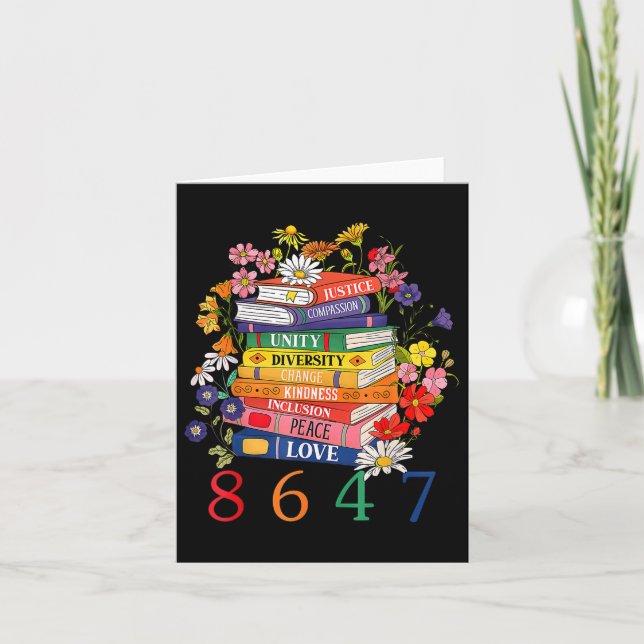 Lika Höger Bok Blommor 8647 Kvinnliga Höger Femini Kort (Framsida)