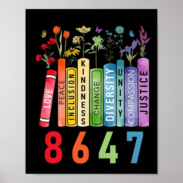 Lika Höger Bok Flower Anti Trump Feminist Women Poster (Framsidan)