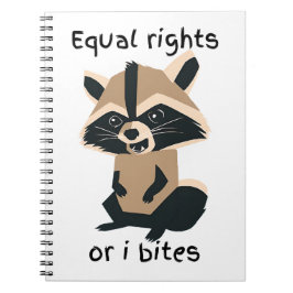 Lika Höger eller I-Bitor Raccoon Anteckningsbok
