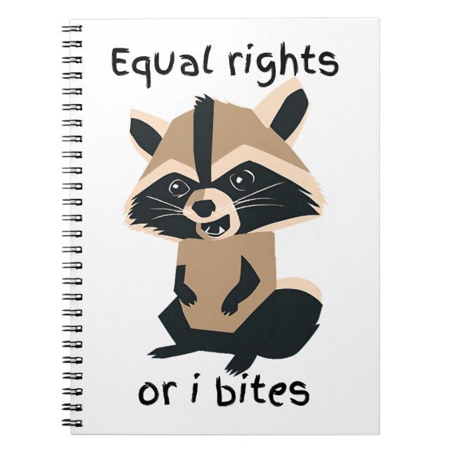 Lika Höger eller I-Bitor Raccoon Anteckningsbok (Framsidan)