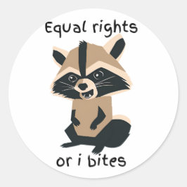 Lika Höger eller I-Bitor Raccoon Runt Klistermärke