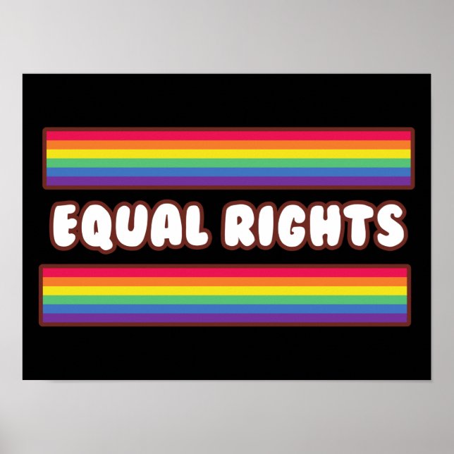 Lika höger. HBT+pride. flagga för regnbåge Poster (Framsidan)