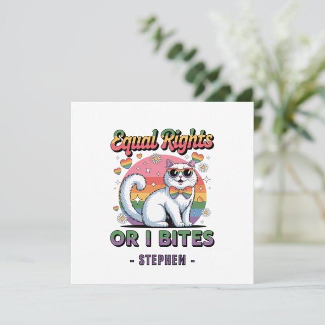 Lika Höger - LGBTQ-Pridet för Ljuda Cute White Cat (Stående Fram)