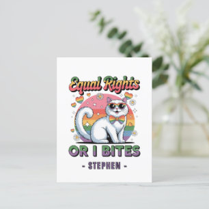 Lika Höger - LGBTQ-Pridet för Ljuda Cute White Cat Vykort