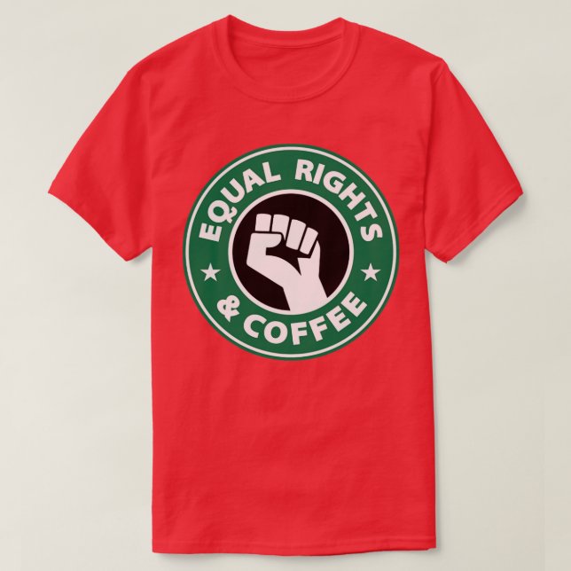 Lika Höger och kaffeupptag T Shirt (Design framsida)