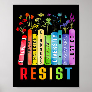 Lika rättigheter bok blomma Trump Kvinnors rättigh Poster
