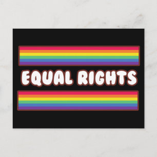 Lika rättigheter. HBTQ+-stolthet. regnbågsflagga Vykort