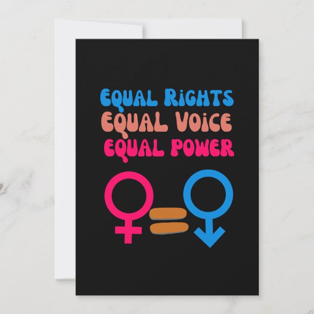 Lika rättigheter Lika röst Feministisk  Jämlikhet  Inbjudningar (Framsida)