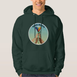 Lika rättigheter Regnbågsblomma - Mångfald och enh Hoodie