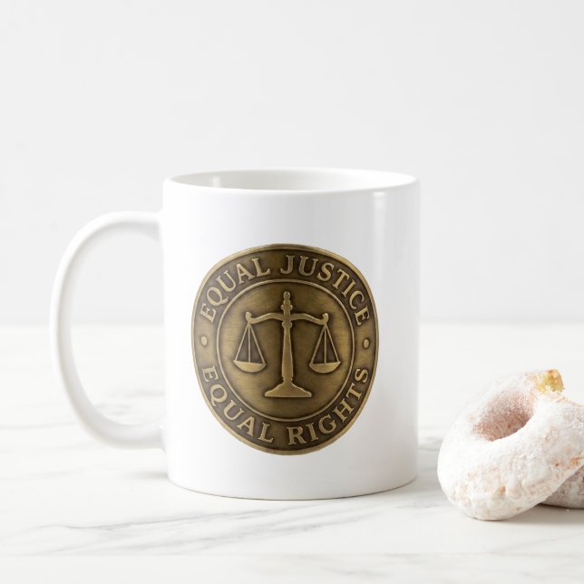 Lika rättvisa Lika rättigheter Kaffemugg (Med munk)