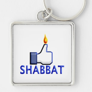 Lika Shabbat Fyrkantig Silverfärgad Nyckelring