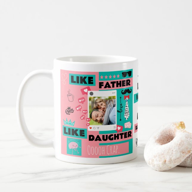 Likadan far och dotter, Åh nej rolig foto  Kaffemugg (Med munk)