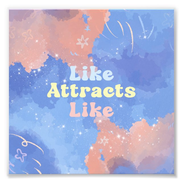 Like attracts Like, Motivational, Positive Quote Fototryck (Framsidan)