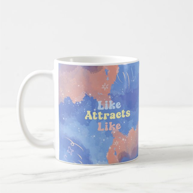 Like attracts Like, Motivational, Positive Quote Kaffemugg (Vänster)