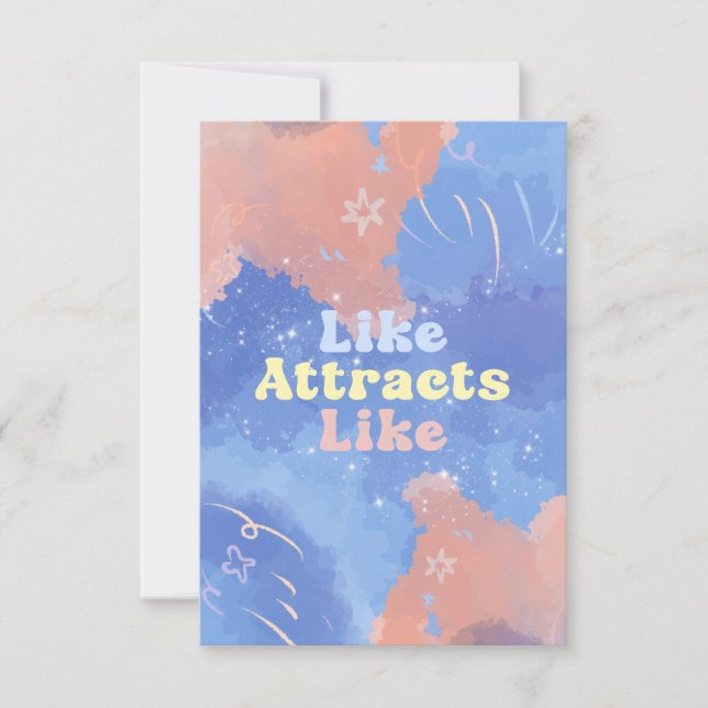 Like attracts Like, Motivational, Positive Quote Tack Kort (Framsida)