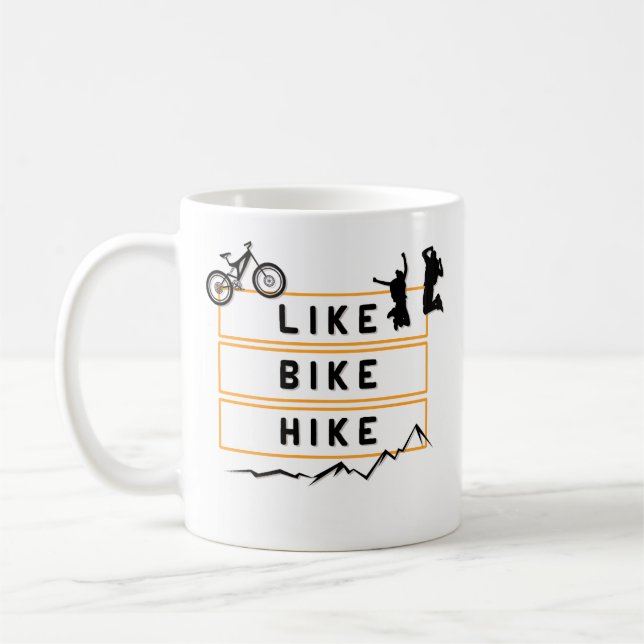 Like Bike Hike Berge Wandern Kaffemugg (Vänster)