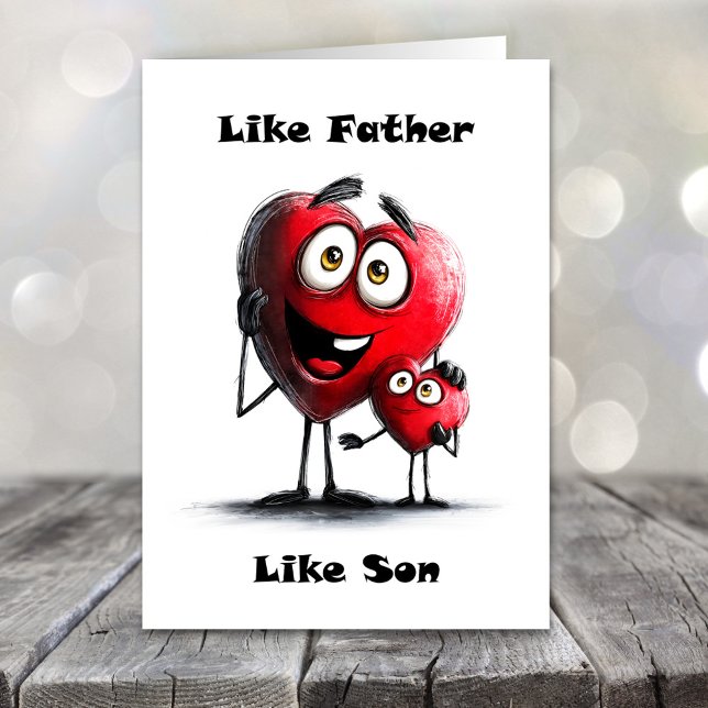 Like Father Like Son Red Hearts Father’s Day Card Helgkort (Skapare uppladdad)