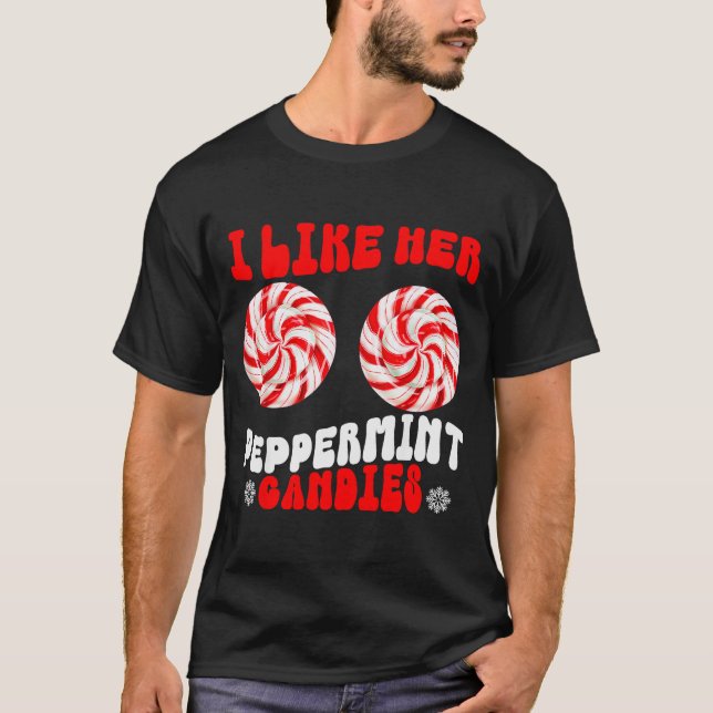 Like Her Peppermint Candies Like His Candy Cane Xm T Shirt (Framsida)