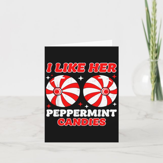 Like His Candy Cane Her Peppermint Candies Christm Kort (Framsida)