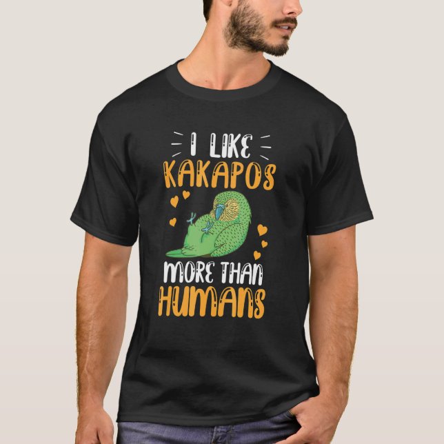Like Kakapos more New Zealand Parrot Kakapo T Shirt (Framsida)