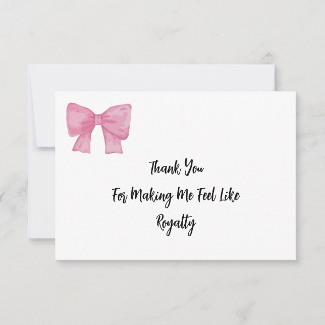  Like Royalty | Pink Bow Card Tack Kort (Framsida)