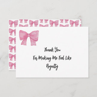  Like Royalty | Pink Bow Card Tack Kort