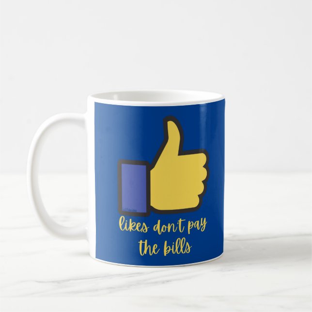 LIKES BETALAR INTE BILLS social-mediepresentatione Kaffemugg (Vänster)