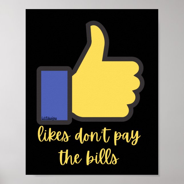 LIKES BETALAR INTE BILLS social-mediepresentatione Poster (Framsidan)