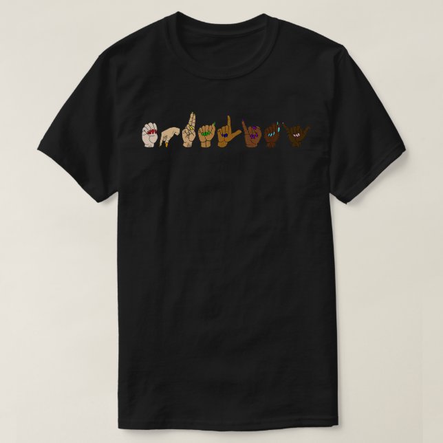 Likhet ASL Händer T Shirt (Design framsida)