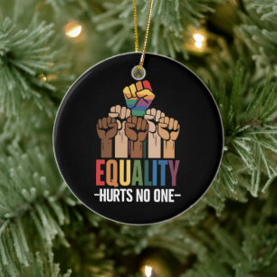 Likhet Skadar Ingen HBTQ Stolthet Mänskliga Rättig Julgransprydnad Keramik