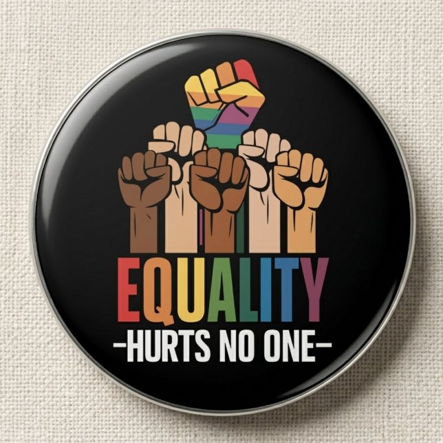 Likhet Skadar Ingen LGBTQ Stolthet Citat Knapp (Skapare uppladdad)
