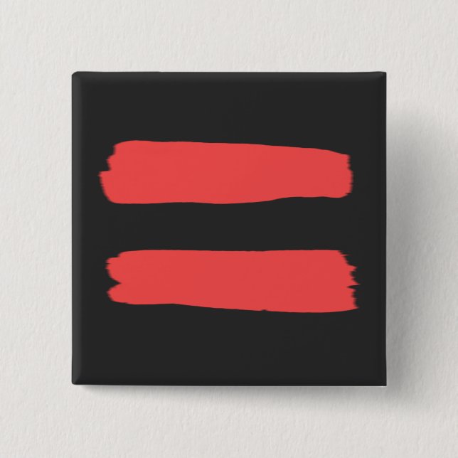 Likhetsteckenet med rött målar knapp (Framsida)