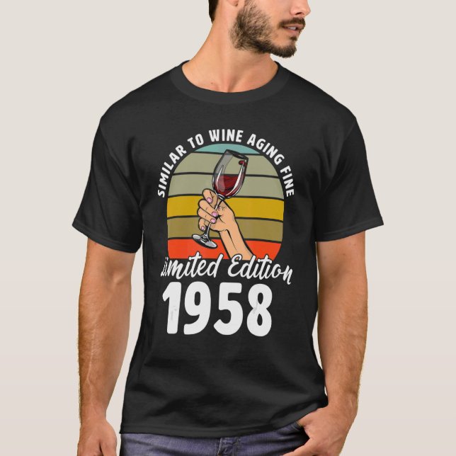 Liknande Bra som Vin-åldern föddes 1958, 64:e retr T Shirt (Framsida)