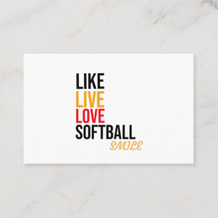 liknande,live,kärlek-softball,leende visitkort