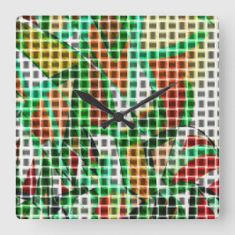 Liknande som basket som är skrapat över ett gräsfo fyrkantig klocka