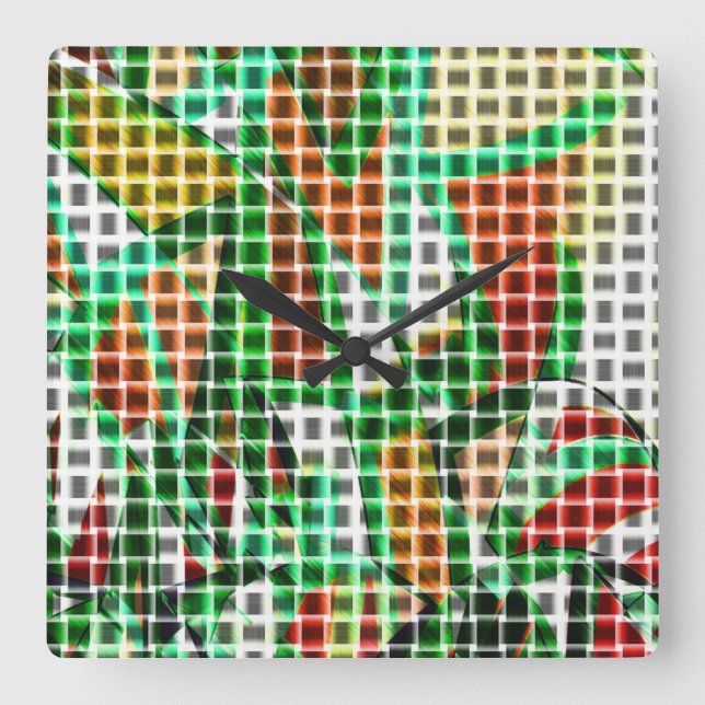 Liknande som basket som är skrapat över ett gräsfo fyrkantig klocka (Framsida)