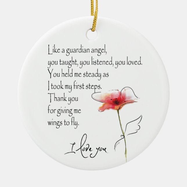 LIKSOM EN GUARDIAN ANGELORNATION JULGRANSPRYDNAD KERAMIK (Framsidan)