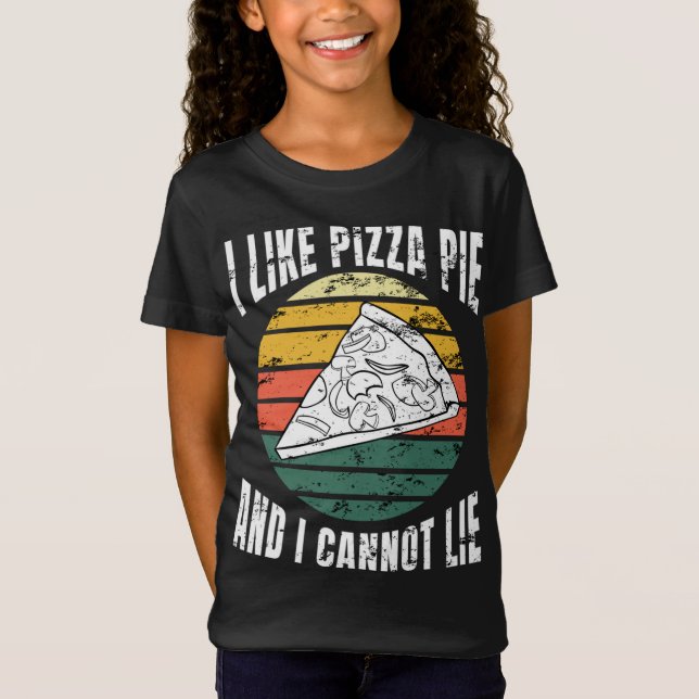 Liksom Pizza Paj och jag kan inte Ljuga Retro Sol  T Shirt (Framsida)