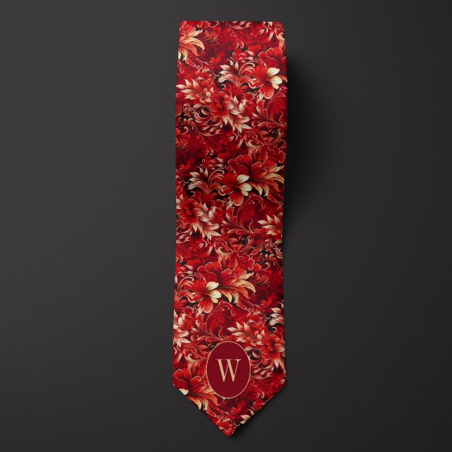 Liksom röda och krämfärgade blomster slips (Skapare uppladdad)