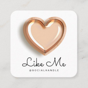 Liksom Rosa Balloon Heart Girly Social Media Fyrkantigt Visitkort