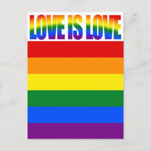 Likställdhet mellan HBT-Kärlek och Rainbow Flagga Vykort
