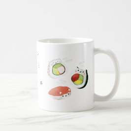 Likställer den positiva sushien för katten kaffemugg