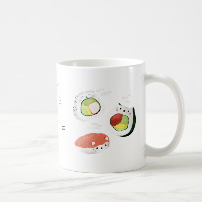 Likställer den positiva sushien för katten kaffemugg (Höger)