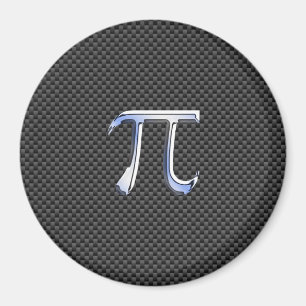 Likt Pi-symbol för krom på kolfibertryck Magnet
