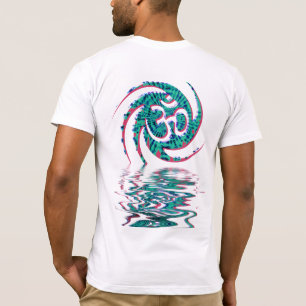 Likvida Aqua sanskrit OM-signatursändning T-shirt