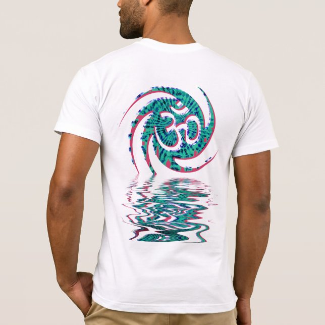 Likvida Aqua sanskrit OM-signatursändning T-shirt (Baksida)